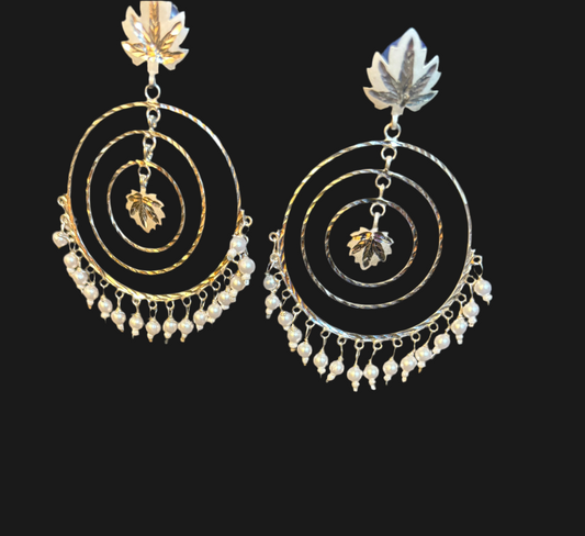 Chandbali  /hoop with chinar drop