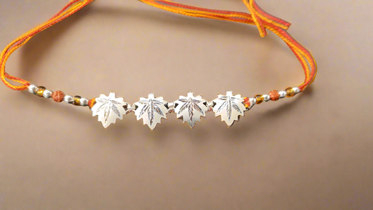 Fine silver chinar Rakhi
