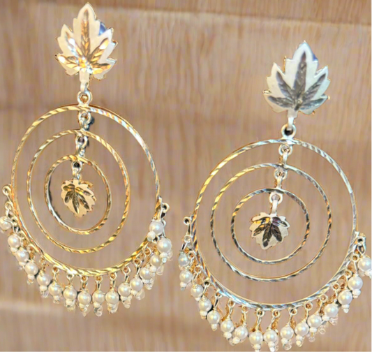 Chandbali  /hoop with chinar drop