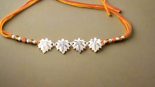 Fine silver chinar Rakhi