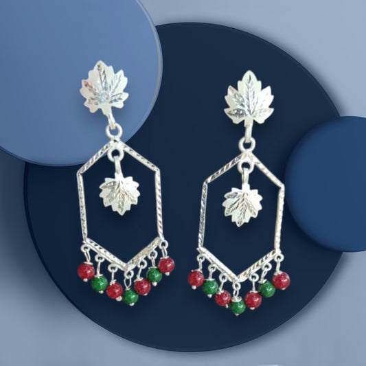 Diamond shaped colourful beeds earrings