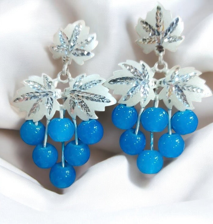 Grapes designs Kashmiri chinar leaf earrings