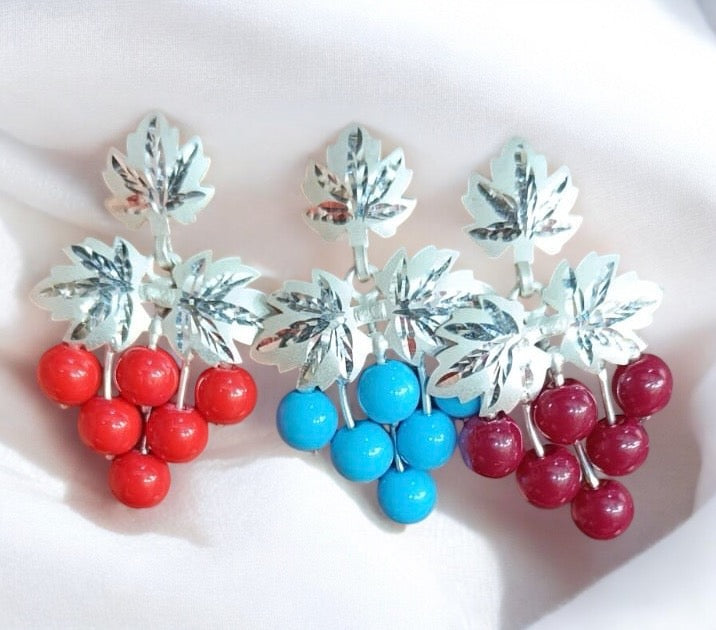 Grapes designs Kashmiri chinar leaf earrings